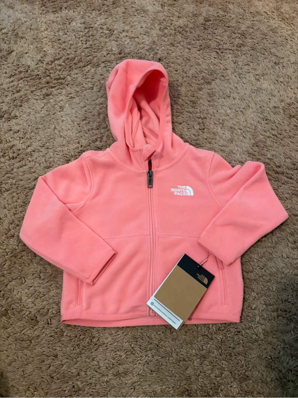 The North Face Kids Coral Pink Fleece Zip Hoodie